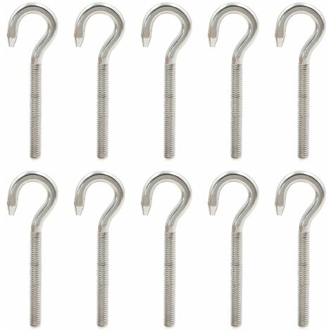 M6 Crochet Boulon Anneau à Vis - Crochet 304 Acier Inoxydable Haute Dureté Crochet En Acier Boulon Suspendu Item Vis Crochet pour Suspension Lustres L'artisanat crochets de plafond,Triomphe 10 PCS