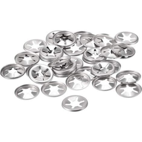 M6 Lock Washer Lock Washer 5.1mm ID 15mm OD Internal Tooth Push In Speed Clip 304 Stainless Steel 40pcs
