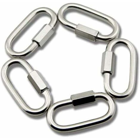 M6 Maillon Rapide en Acier Inoxydable D Forme Mousqueton Maillons de Chaîne 5pcs