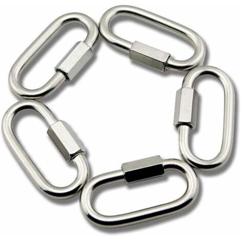 M6 Maillon Rapide en Acier Inoxydable D Forme Mousqueton Maillons de Chaîne 5pcs