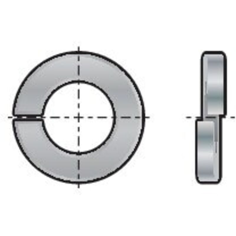 Qualfast - M18 Rectangular Single Coil Spring Washer din 127B- you get 25
