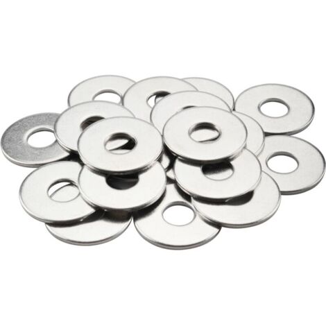 M6 Rondelles Metal (20 Pièces) M6x18x1.2mm 201 Rondelle Inox Grandes Rondelles de Carrosserie Acier Inoxydable Rondelles Plates pour Vis & Écrous & Tiges Filetées