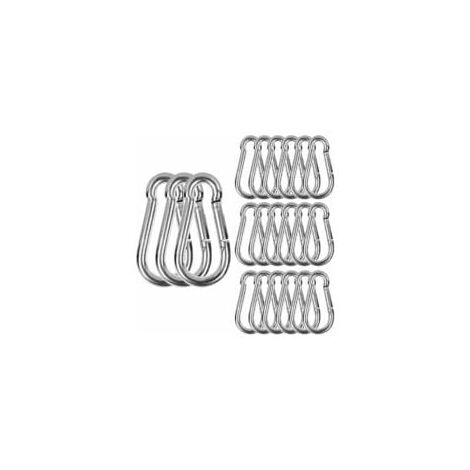 M6 Stainless Steel Carabiners 20pcs Heavy Duty Carabiners Load Capacity 120kg/260lbs 304 Stainless Steel Carabiner Hooks 60mm x φ6mm MUMU