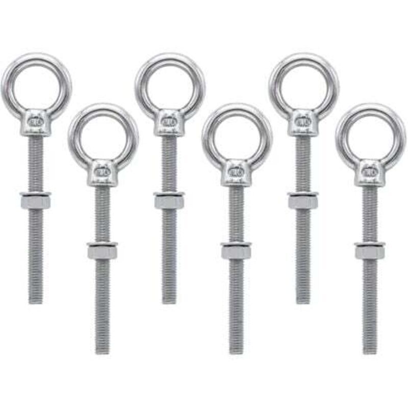 M6 Stainless Steel Metric Thread Ring Screws for Fastening and Hanging (6 pieces)