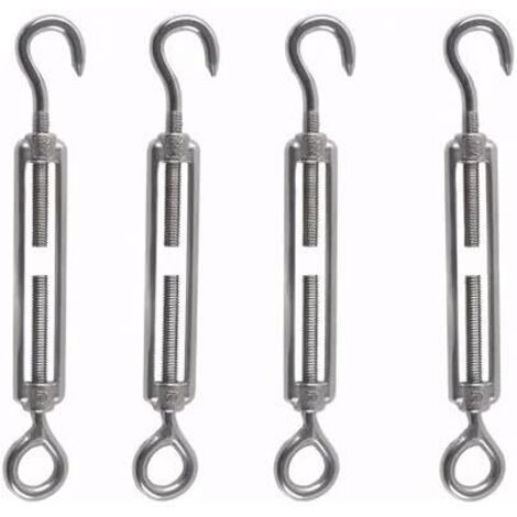 M6 Tendeur fil a Linge Inoxydable 304 4pcs Réglable de Fil Utilisé pour le d'acier l'antenne Corde à Chaîne Décoration jardin Fixation voile solaire -