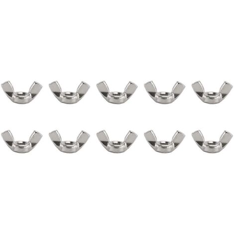 M6 Thread Dia Stainless Steel Wing nut Butterfly Wing Nuts 10 Pcs--
