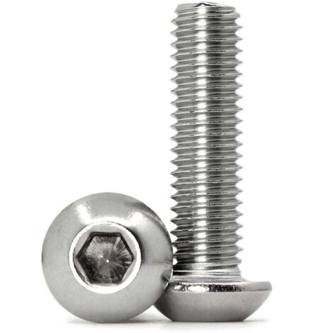 M6 x 10mm 40PCS Bouton vis à tête hexagonale acier inoxydable 304 Boulon à tête hexagonale Entièrement Filetée Boulons