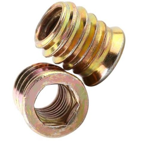 M6 x 10mm Écrous à Insert fileté 100 pièces pour bois en zinc galvanisé