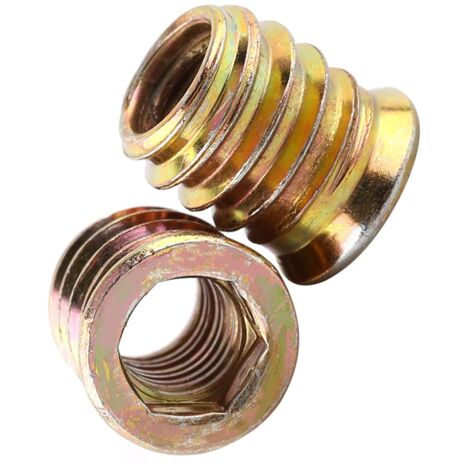 M6 x 10mm Threaded Insert, Wood Insert, Screw Nuts, Zinc Alloy Hex Threaded Nut, Hex Socket Screw(100pcs)