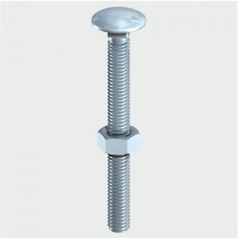 Timco - Carriage Bolts DIN603 & Hex Full Nut DIN934 Silver - M6 x 150