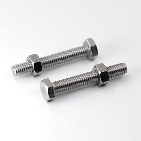 M6 x 50mm 20PCS 304 Stainless Steel Hex Head Bolts External Corner Hex Screws, Bolts and Nuts Set