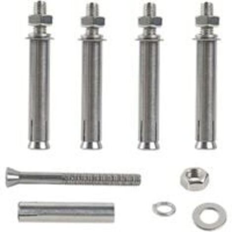 M6x100mm Sechskant-Spreizdübel, Spreizschrauben aus Edelstahl 304, Hochleistungs-Betonanker für Wandkonstruktionen, 4 Stück