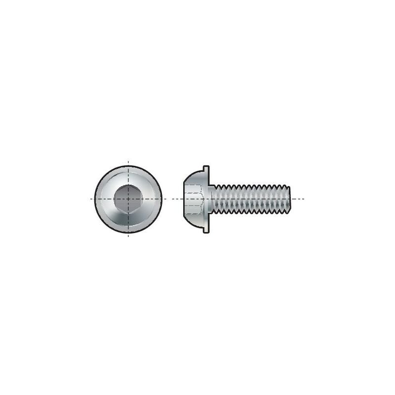 M5X12 Skt Button Head Screw Flanged bzp (GR-10.9)- you get 50 - Qualfast