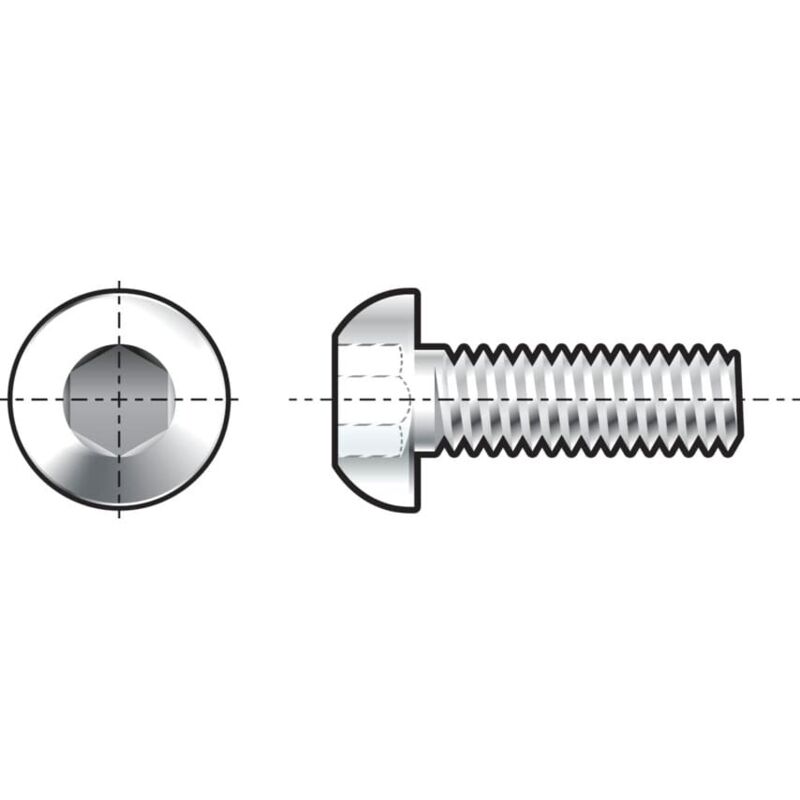 Qualfast M6X45 Skt Button Head Screw A2 (GR-70)- you get 5