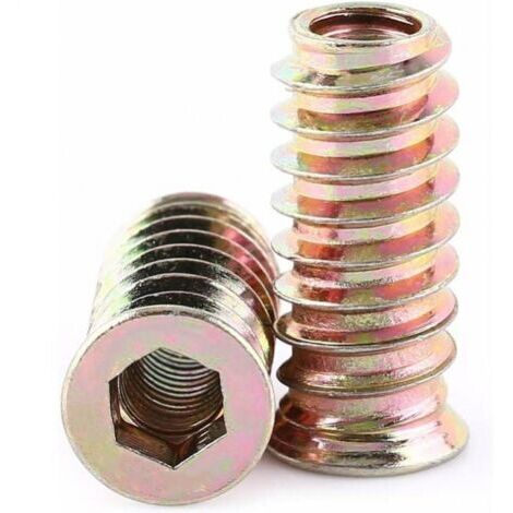 M6x25mm Pack de 20 pièces M6 Écrou hexagonal fileté en alliage de zinc, Écrous d'Insert en alliage de ziAssortiment