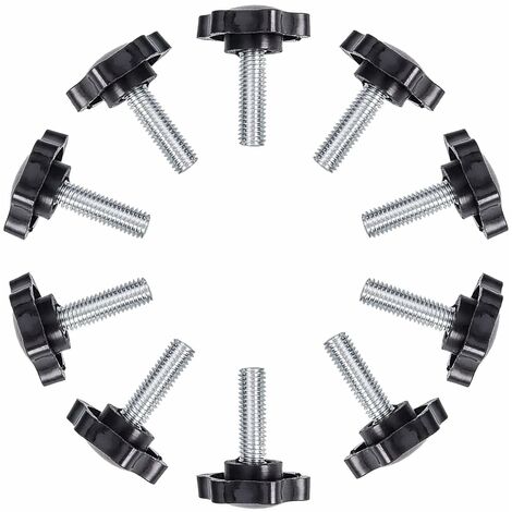 M6x25mm Vis de pouce, étoile en plastique moletées Bouton de serrage à vis Thumbscrew(20pcs)