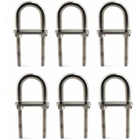 M6X90 U Bolt 304 Stainless Steel Bolt (6 Pieces)
