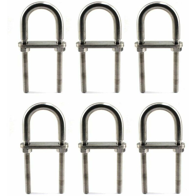 Ahlsen - M6X90 u Bolt Boulon en acier inoxydable 304 (6 Pièces)