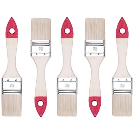 M7 Pennellesse Set 5-sezioni, Larghezza 1.5 pollice-5 pezzi, Pennello Set con manico in legno, Pennello di verniciatura 5PCS, Serie 30, A0200-300515 Rosso