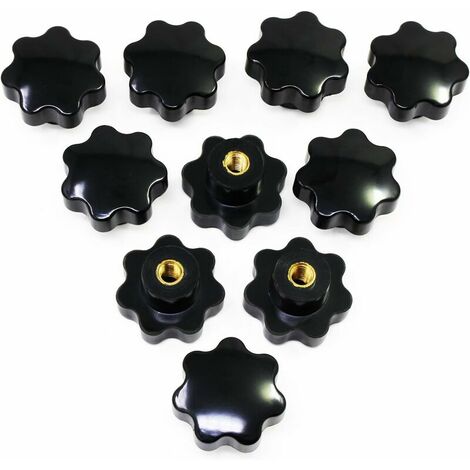 Lot De 4 Boutons Poignée Boule Plastique Noir M8 - Pour Tour à Métaux Ou Machine - Neuf Uxcell