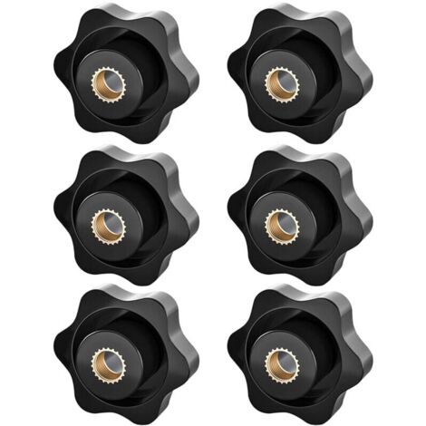 M8 clamp knobs, star nuts, clamp knobs with knurled thread, clamp nut knobs with star head, set of 6 YMYNY
