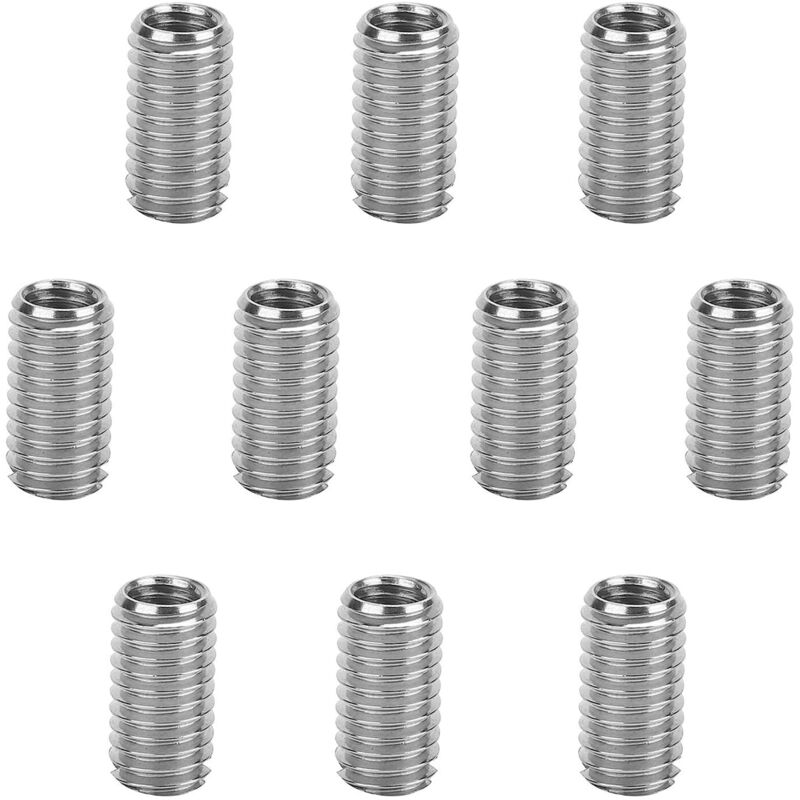 M8 en Acier Inoxydable (10 PCS) - Écrous à Visser M6 x 1,0 mm Femelle, M8 x 1,25 mm Mâle, 15mm Long, Kit de Réparation de Filetage pour Maintenance
