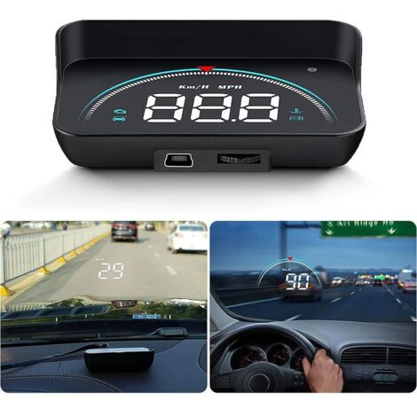 M8 HUD Auto-Head-Up-Display, 3,5-Zoll-OBD-Anzeige, OBD2-Head-Up-Display-Projektor, tragbares multifunktionales digitales Autodisplay (Schwarz)