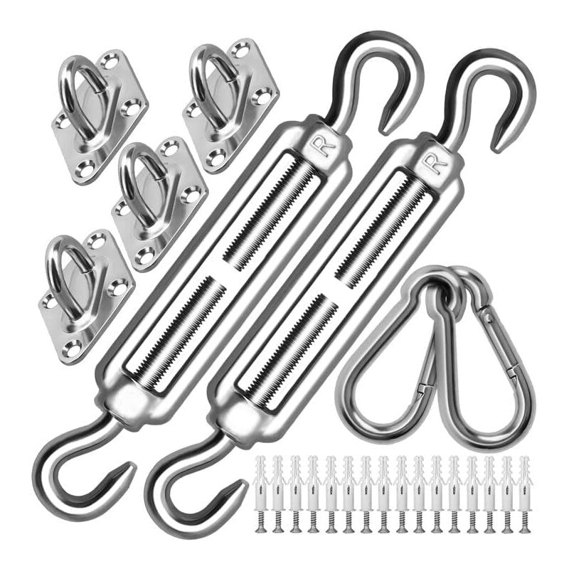 M8 Kit de Fixation de Voile d'ombrage très résistant, kit de Fixation pour auvent en Acier Inoxydable 304 pour Triangle