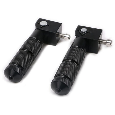 M8 Repose-pieds Pliables pour Moto, 2 Pièces Pédales en Aluminium pour Moto électrique Anti-dérapant 8MM Universel 90 Degrés Fixe Pliant la Tige de Support de Pédale de Passager(Le noir)