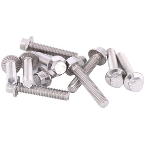 M8 Sechskant-Flanschschraube – A2-70 – Edelstahl 304 – Menge 10 Stück (16 mm–40 mm)