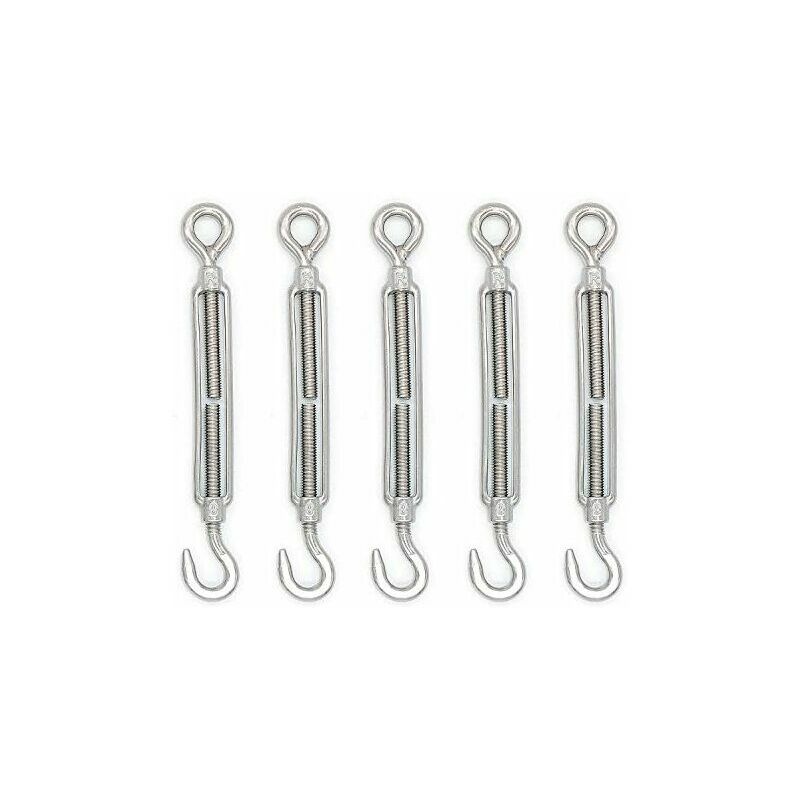 Trimec - M8 tendeur crochet et il en acier inoxydable 304 - Lot de 5