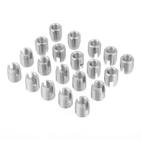 M8 x 15mm Threaded Insert Self Tapping Spiral Inserts SUS303 Stainless Steel (20pcs)
