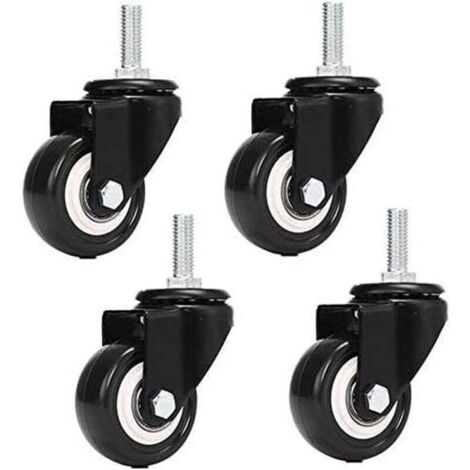 M8 x 25 mm, 4 Stück, tragend, 240 kg, Trolley-Lenkrolle, PU-Möbelrolle, Ersatz (ohne Bremsrollen)..DEBUNS