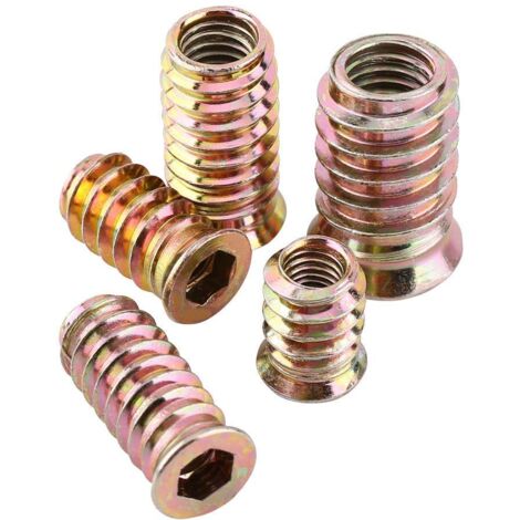 M8 x 25mm Threaded Insert, Wood Insert, Screw Nuts, Zinc Alloy Hex Threaded Nut, Hex Socket Screw(100pcs)