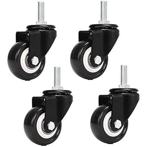 M8x25mm 4 pièces portant 240kg pu roulette pivotante trolley meubles pied remplacement de roue (pas de roulettes de frein)