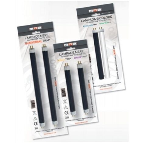 Mab lampada uva di ricambio per trappole universale  colore nero 6W cm.22