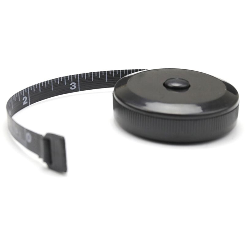 Image of Maßband zum Messen des Körpers, Nähen, Schneidern, Stoffmaße (einziehbar, doppelseitig, schwarz)