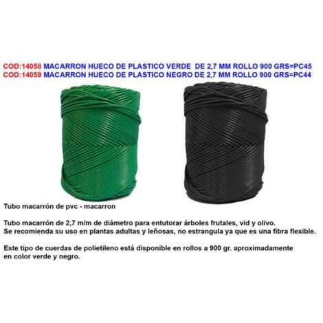 Macarrón hueco de plástico negro 2,7mm rollo 900 g SPC44