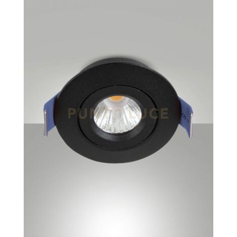 MACAS FARETTO DA INCASSO A LED 4W 3000K 360LM NERO ON/OFF D.5,3CM