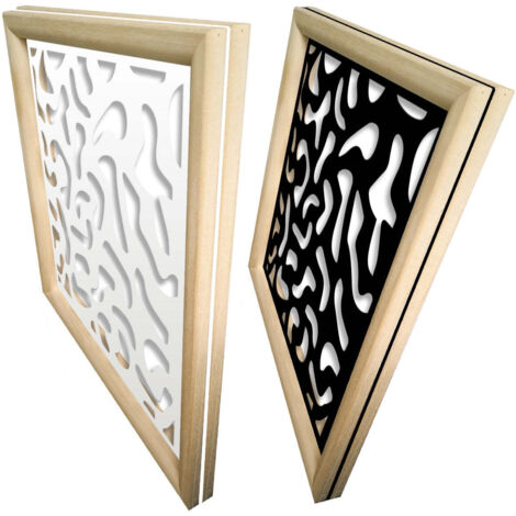 MACCHIE - Moduli Decorativi in Legno e PVC - Misura: 48x48 cm - Colore: nero