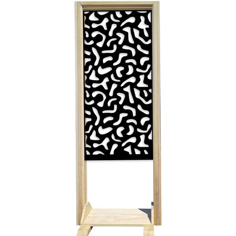 MACCHIE - Separè - Paravento modulabile - 70x190cm - in Legno e PVC  Nero