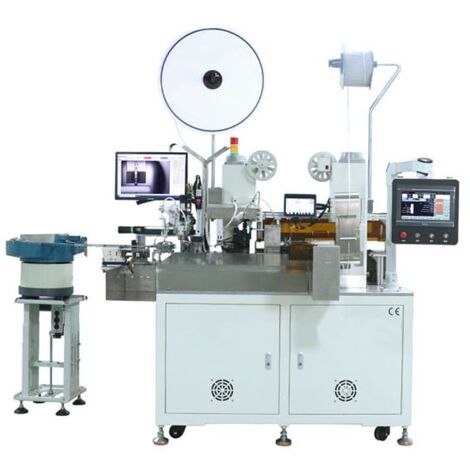 Macchina automatica per crimpatura, inserimento del connettore su un lato