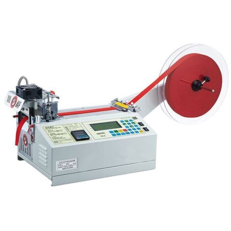 Macchina automatica per il taglio a misura a caldo e a freddo per etichette, nastri e materiali in nylon
