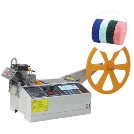 Macchina automatica per il taglio a misura a caldo e a freddo per etichette, nastri e materiali in nylon