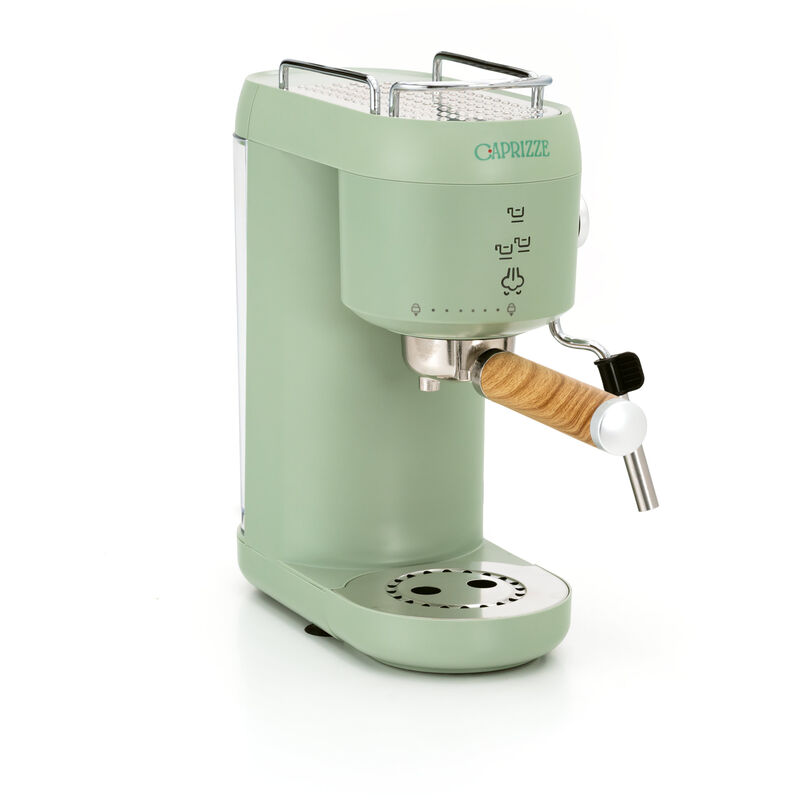 Macchina da caffé semiautomatica Caprizze Hikari 1400 w 20 bar con vaporizzatore e montalatte usb incluso colore verde opaco