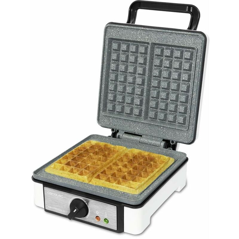 Image of Divertente waffle ferro da stiro a doppio waffle con potenza di 1200 watt, rivestimento antiaderente in pietra roccia ecologica, doppia capacità
