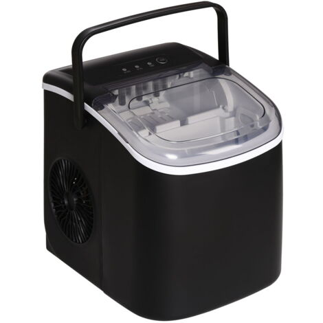 MACCHINA DEL GHIACCIO DA 9 CUBETTI IN 6-12 MINUTI CON CESTELLO E PALETTA INCLUSI, 23.8X30.5X29 CM, NERO
