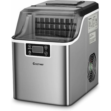 Macchina del Ghiaccio, Macchina del Ghiaccio Elettrica con Superficie Forata, con Cucchiaio Porzionatore, 24 Cubetti /15 Minuti, 3,2 L, Ideale per Casa e Ufficio