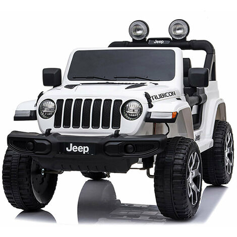Macchina Elettrica per Bambini 12V con Licenza Jeep Rubicon Bianca