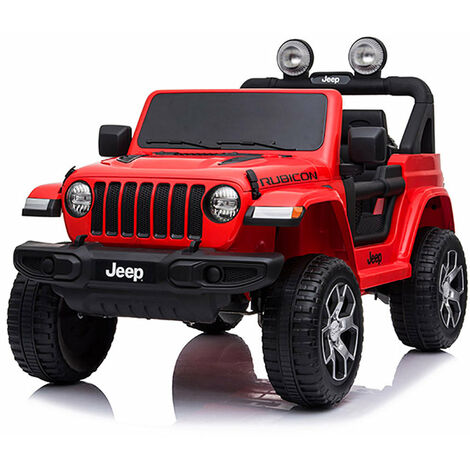 Macchina Elettrica per Bambini 12V con Licenza Jeep Rubicon Rossa